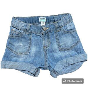 Old Navy Girls Size 4T Cuffed Jean Shorts Blue Denim Adjustable Waist